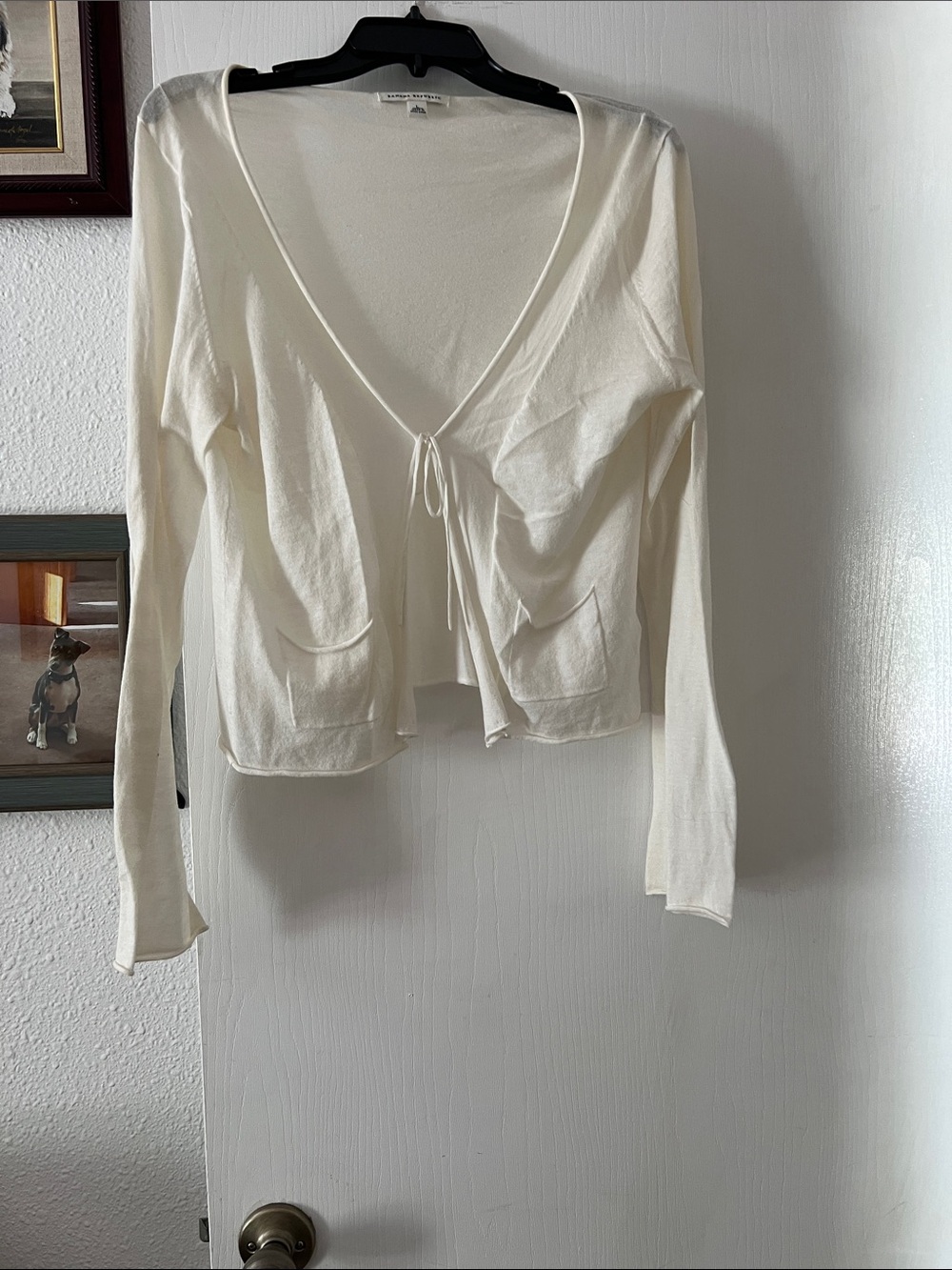 Banana Republic Cream Tie-Front Lightweight Cardigan